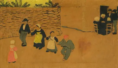 Breton panel with children av Paul Sérusier