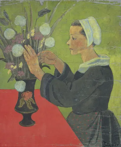 Bretonin mit Blumenstrauß (Huelgoat) von Paul Sérusier