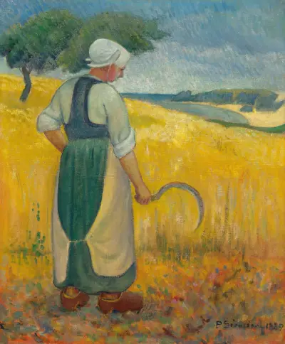 Ung bretonsk kvinna med skära av Paul Sérusier