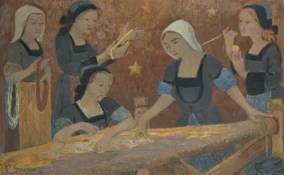 Der Wandteppich (die fünf Weberinnen) von Paul Sérusier