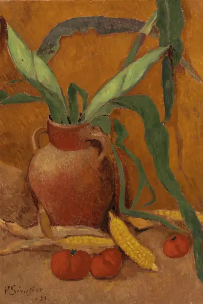 Stillleben mit Mais und Tomaten von Paul Sérusier