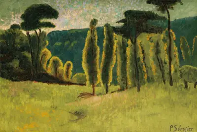 Pins Et Peupliers Dans Un Pré av Paul Sérusier