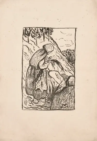 Alte Bretonin auf der Heide von Paul Sérusier