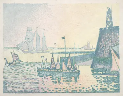 Evening, The Jetty at Vlissingen av Paul Signac