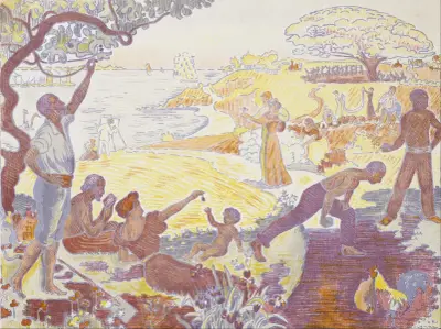 In the Time of Harmony; The Joy of Life–Sunday by the Sea av Paul Signac