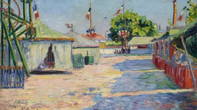 La Fête D’asnières av Paul Signac