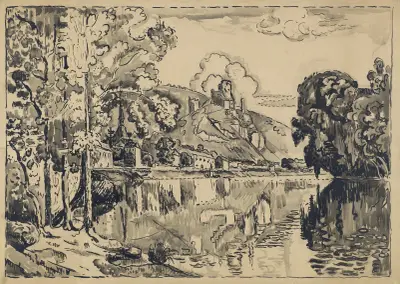 Les Andelys on a Summer Morning av Paul Signac