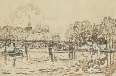 Paris. La passerelle des Arts av Paul Signac