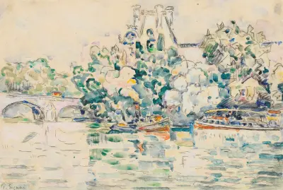 Paris, La Seine au Pont-Royal av Paul Signac