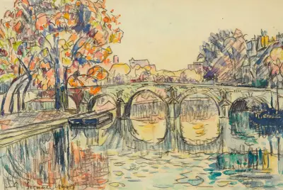 Paris. Le Pont-Marie, 1927 av Paul Signac