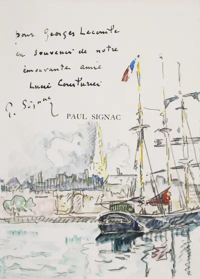 Terreneuva à l’ancre, au large d’un port breton av Paul Signac