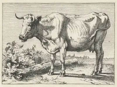 Kuh mit verdrehtem Horn von Paulus Potter