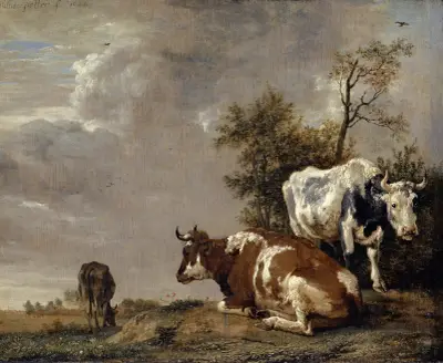 Three Cows on a Pasture av Paulus Potter