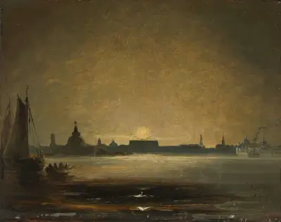 Dresden in Moonlight av Peder Balke