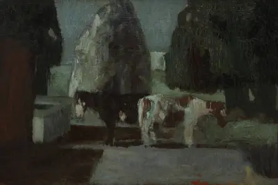 Jardín bajo la luna o Quietud en la quinta (from 1880 until 1938) av Pedro Figari