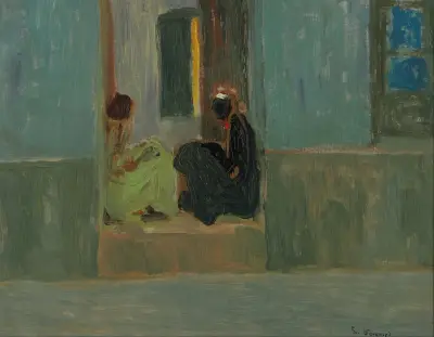 Schwarze Frauen im Tor von Pedro Figari