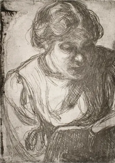 Girl Reading (Hilda Tamminen) von Pekka Halonen