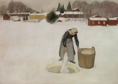Washing on the Ice av Pekka Halonen