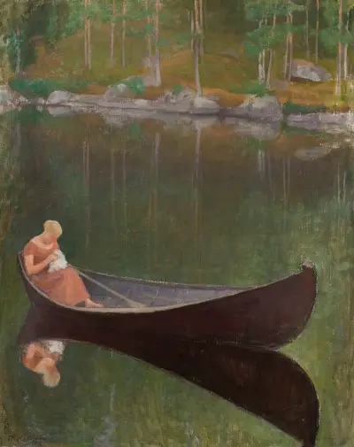 Woman In A Boat av Pekka Halonen