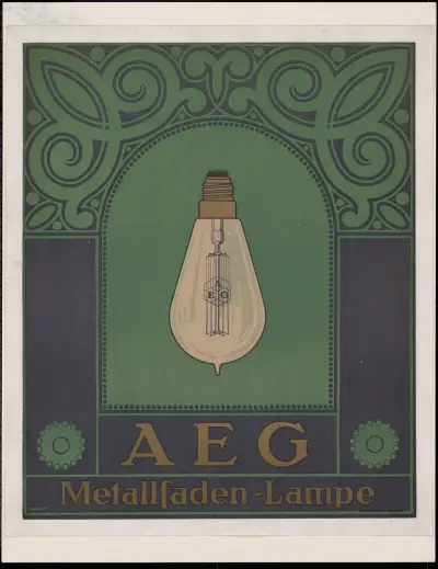 AEG Metallfaden-Lampe av Peter Behrens