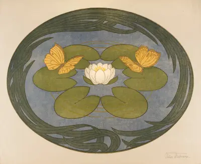Papillons sur nénuphars av Peter Behrens