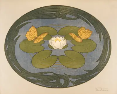 Papillons sur nénuphars av Peter Behrens