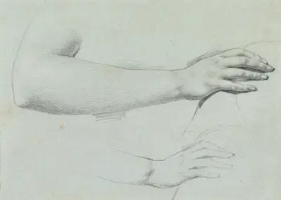 Handstudie till 'Arindal och Daura' av Johann Peter Krafft