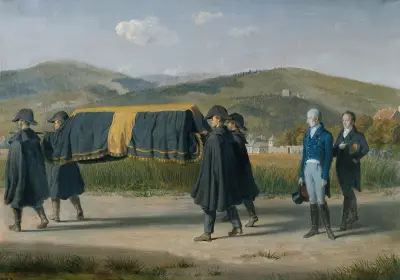 Kejsar Frans I av Österrike följer en fattig mans kista av Johann Peter Krafft