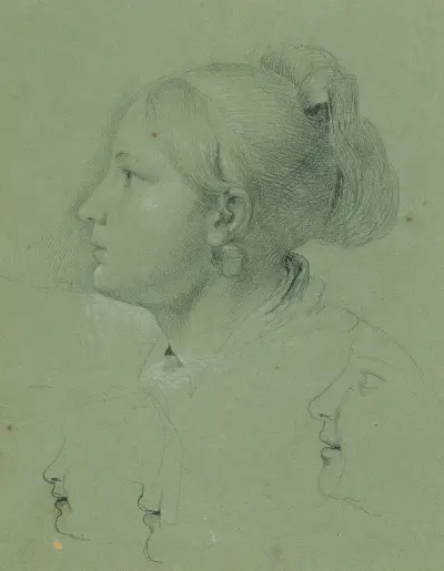 Flicks huvud (Studie till 'Hemkomsten av lantvärnet', 1817) av Johann Peter Krafft