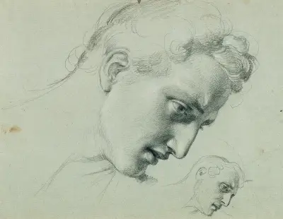 Studie hlavy k „Arindalu a Dauře“, 1820 – č. 2, Johann Peter Krafft