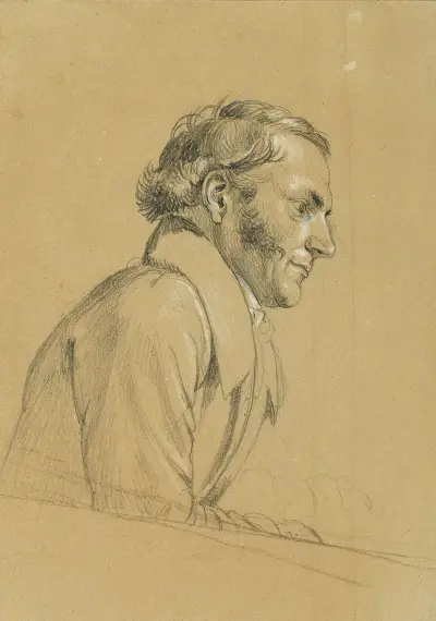Manlig studie till ’Kejsar Frans återkomst från Pressburg’ av Johann Peter Krafft