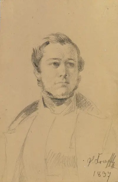 Porträttstudie av Franz Xaver Eckl av Johann Peter Krafft