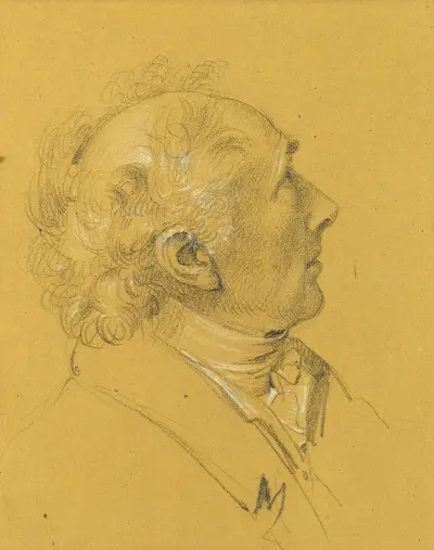 Porträttstudie till 'Kejsarparets utresa efter kejsar Frans I:s svåra sjukdom' av Johann Peter Krafft