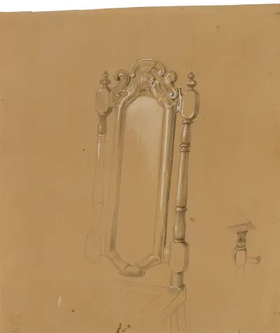 Studie av en karmstol av Johann Peter Krafft