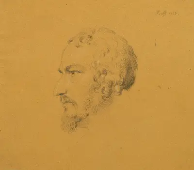 Studie av en skäggig man av Johann Peter Krafft