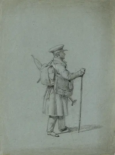 Studie av en resande målare av Johann Peter Krafft
