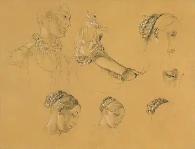 Studie k „Hermannu a Dorothee ve vinici“, Johann Peter Krafft