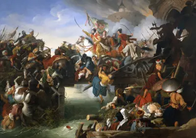 Zrínyi’s Charge From The Fortress Of Szigetvár av Johann Peter Krafft