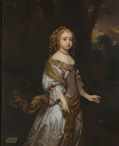 Portrait Of Lady Elizabeth Seymour (D.1697) When A Child av Sir Peter Lely