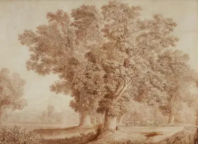 Landschaft bei San Lorenzo av Jacob Philipp Hackert