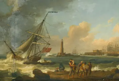 The Port Of Livorno av Jacob Philipp Hackert