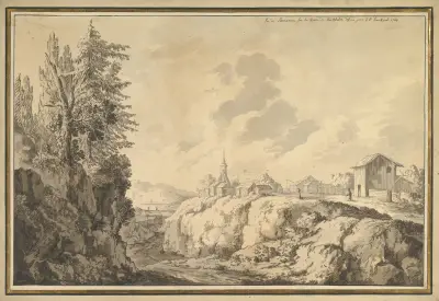 Vy över Svenarum i Småland, Sverige av Jacob Philipp Hackert