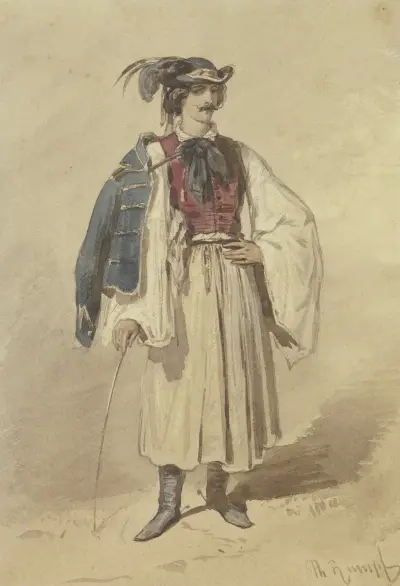 Serb in national costume av Philipp Rumpf