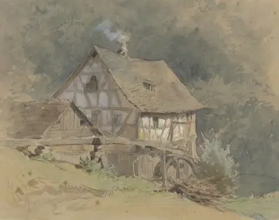 Wassermühle aus Fachwerk av Philipp Rumpf