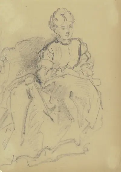 Woman in armchair av Philipp Rumpf