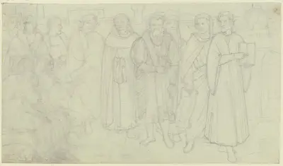 Dante mit florentinischen Künstlern av Philipp Veit