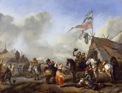 Ein Lagerszenario von Philips Wouwerman