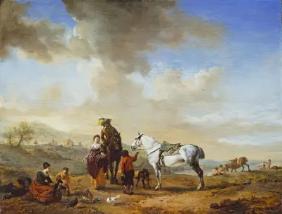 Am Flussufer von Philips Wouwerman