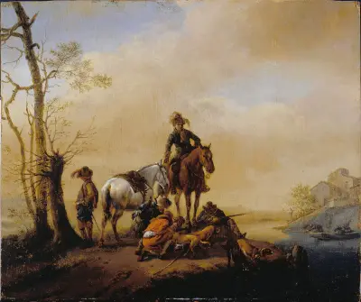Halt of Sportsmen av Philips Wouwerman