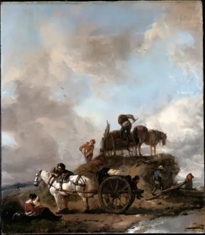 Peasants in the Fields- Hay Harvest av Philips Wouwerman